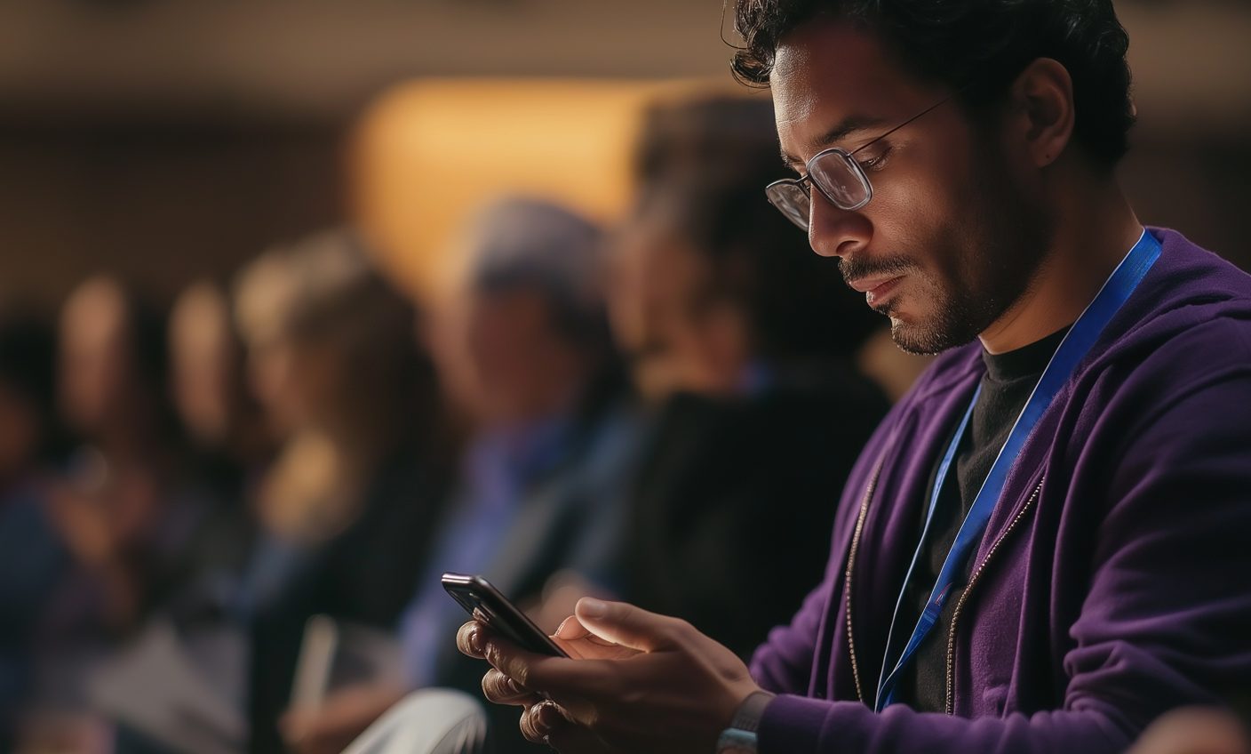 An attendee messaging another attendee through the Jybe app